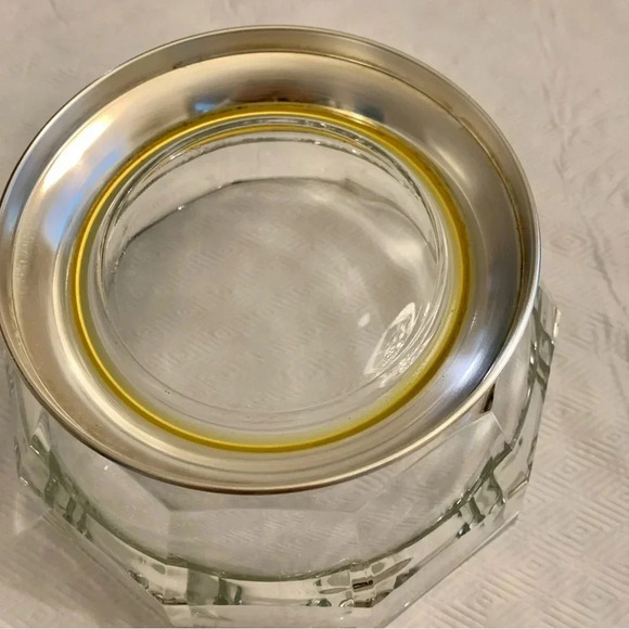 GODINGER Vintage 9" Fine Crystal Serving/Fruit Bowl Silver Plate Base Italy EUC - Picture 4 of 7